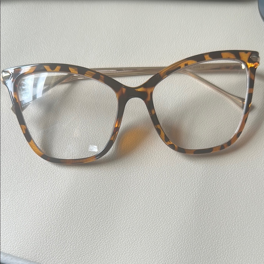 Oversized Brown Cat-Eye Glasses